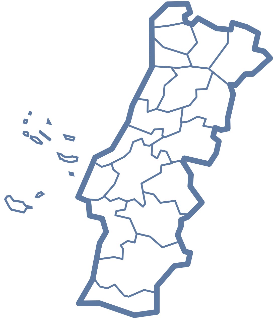 Mapa De Portugal Branco